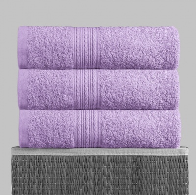 Полотенце махровое с бордюром (Сиреневый)
