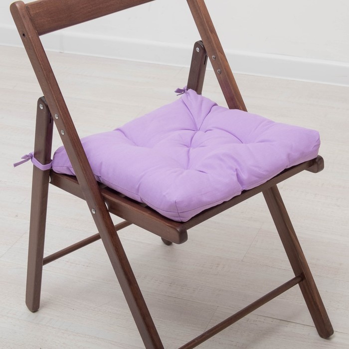 Набор подушек для стула 35х35 см 2шт, цв фиолетовый, бязь, холлофайбер