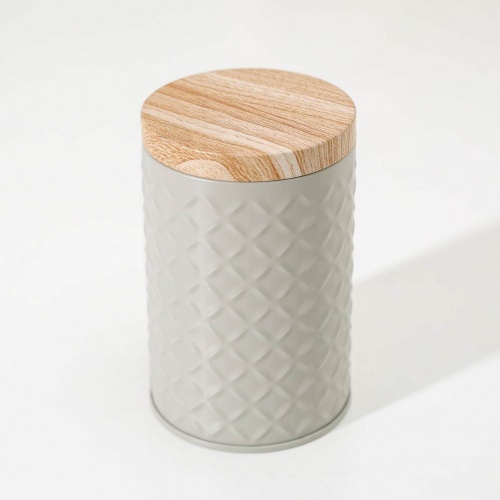 Банка для сыпучих продуктов «Сканди», 11,5×7,3 см, 430 мл, цвет серый